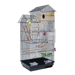 39-inch Roof Top Large Flight Parrot Bird Cage for Small Quaker Parrot Cockatiel Sun Parakeet Green Cheek Conure Budgie Finch Lo