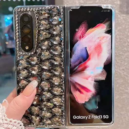 New Luxury 3D Handmade Series Sparkle Diamond Case For Samsung Z Fold 3 2 Phone Case