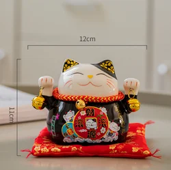2022 Hot Selling High Quality Products Chinese Ceramic Lucky Cat Statue Home Fortune Cat Craft Gifts Cute Animal Decorations