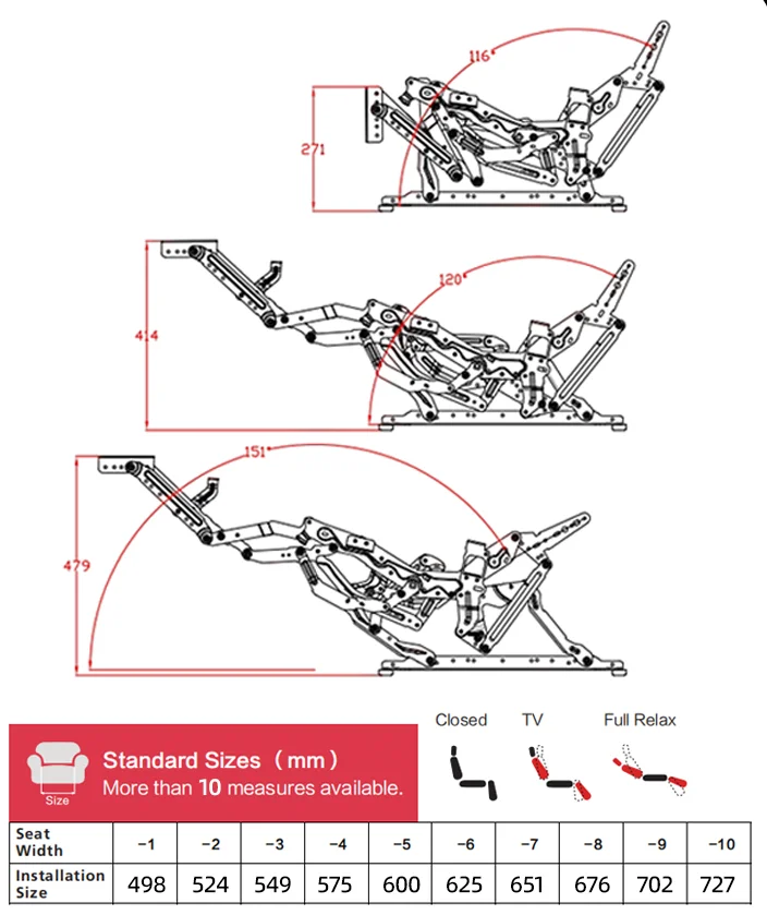 4317 Cheap Sofa Folding Recliner Mechan Metal Seat Chair Parts Frame Herraje Reclinable Furniture Zero Wall Recliners Mechanism