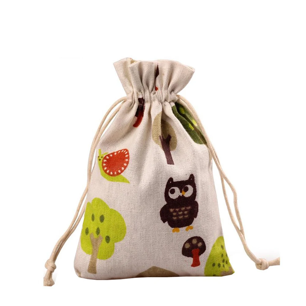Customization Recycled Cotton Muslin Drawstring Jewelry Storage Pouch With Logo