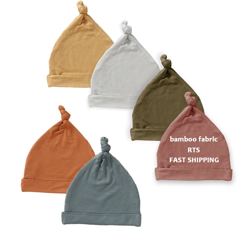 Wholesale Knitted Double Layers Baby Hat Bamboo Infant Kids Beanies