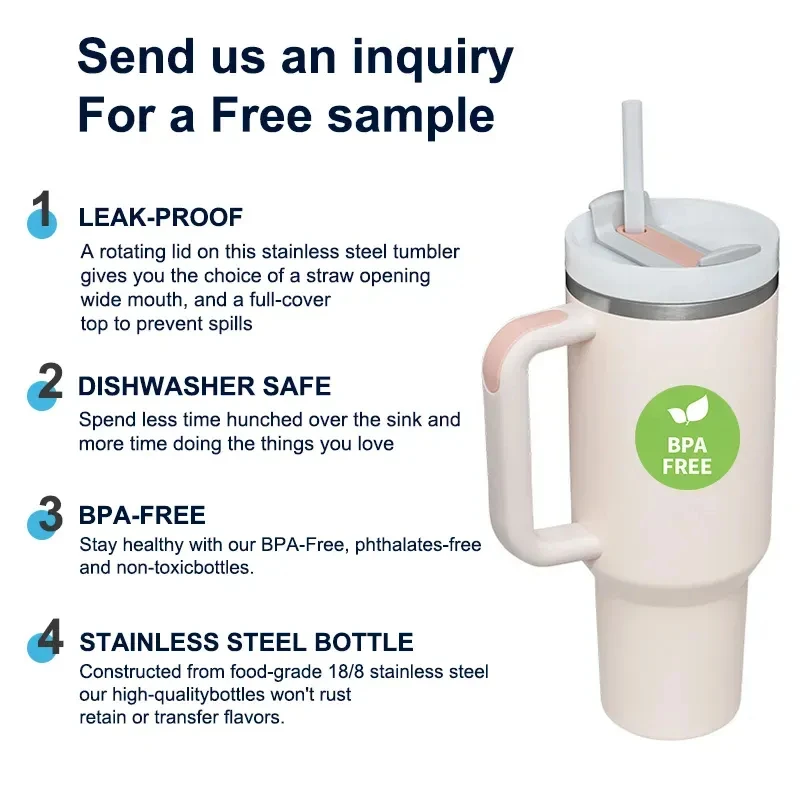 Sublimation New Blanks White 40 Oz Skinny Glow Sports Water Tumblers Straight Set With Screw On Lids Wraps