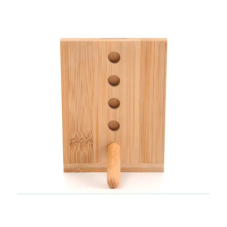 Custom Adjustable Bamboo Phone Holder Cell Phone Stand Tablet Rack PC Show Shelf For Wholesale