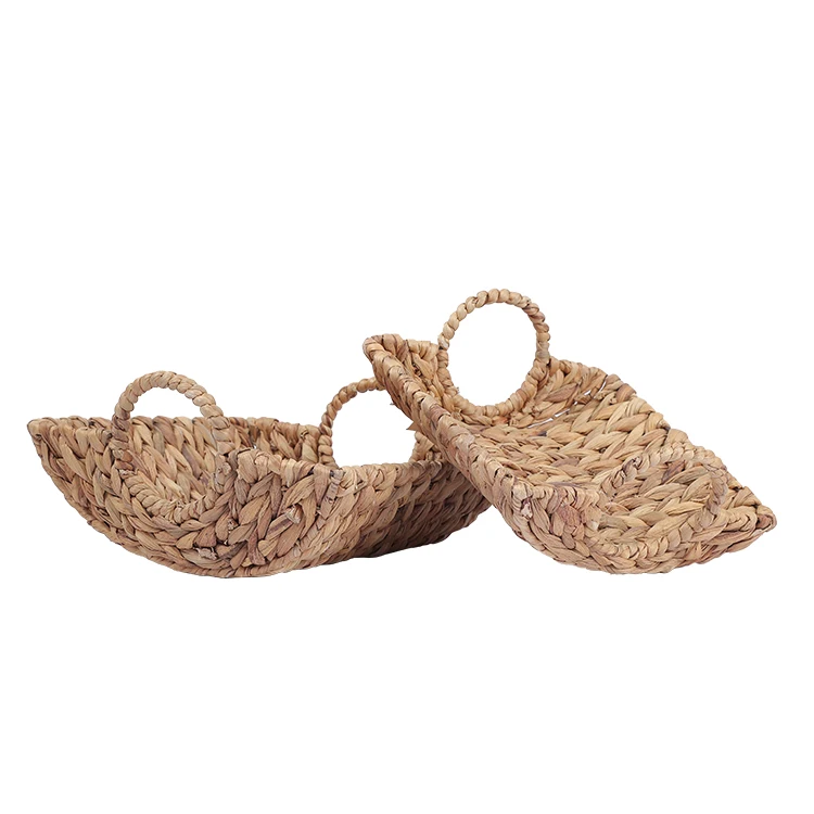 Oem Handicraft Woven Water Hyacinth Plant Storage Basket