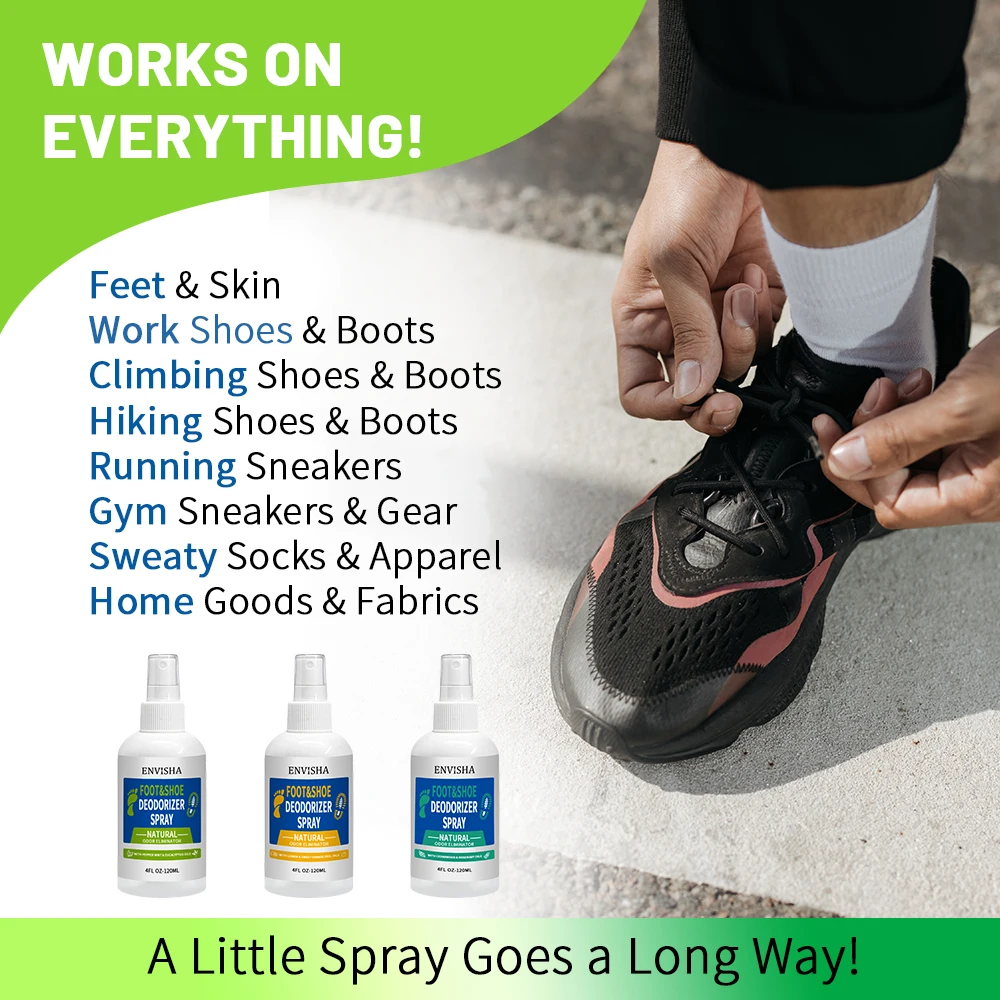 Strong Effective Natural Cooling Odor Neutralizing Shoe Deodorizer Foot Spray And Shoe Odor Eliminator For Men And Women