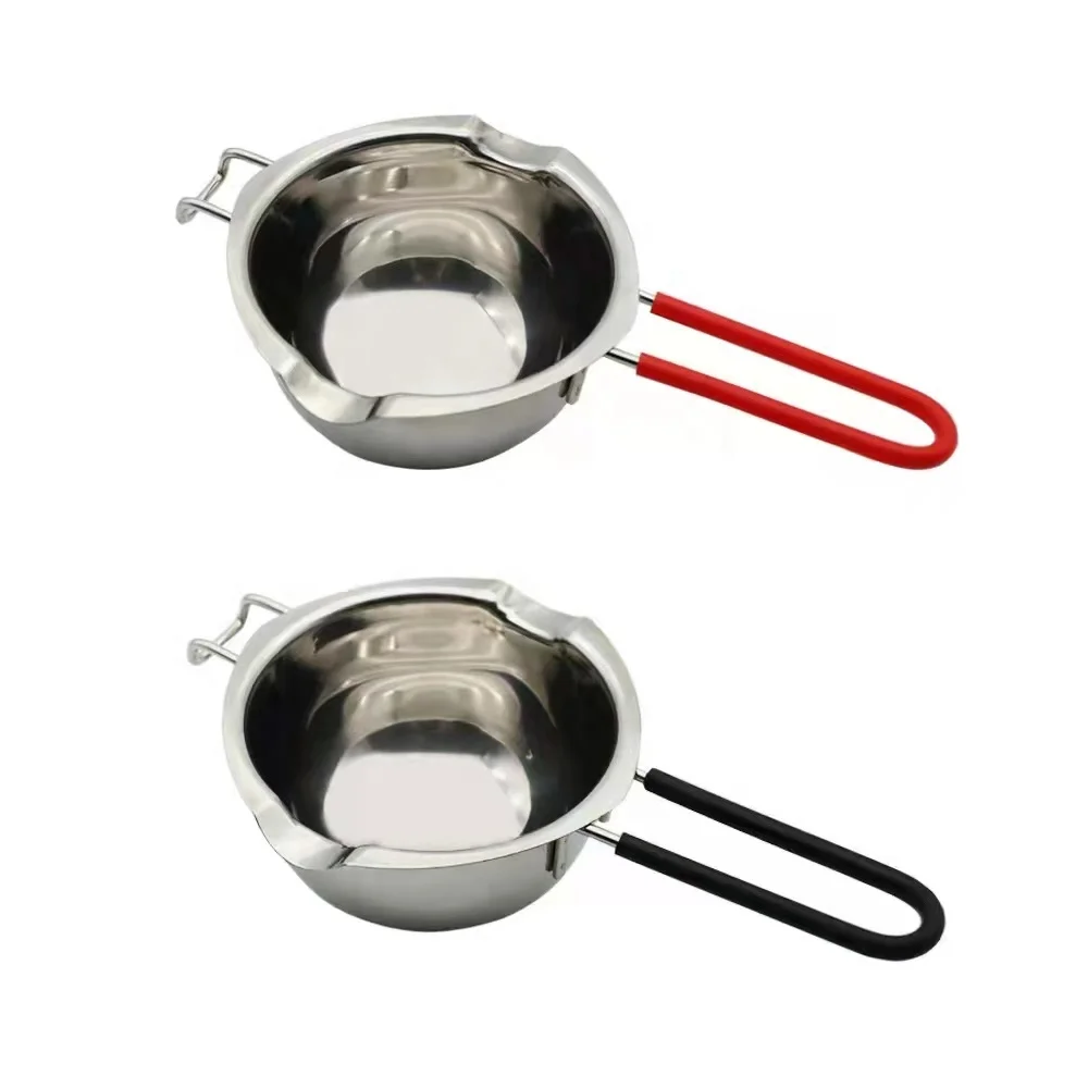 Baking Tool Mixing Candy Candle Fountains Stainless Steel Cheese Butter Chocolate Melting Pot with Pouring Spouts