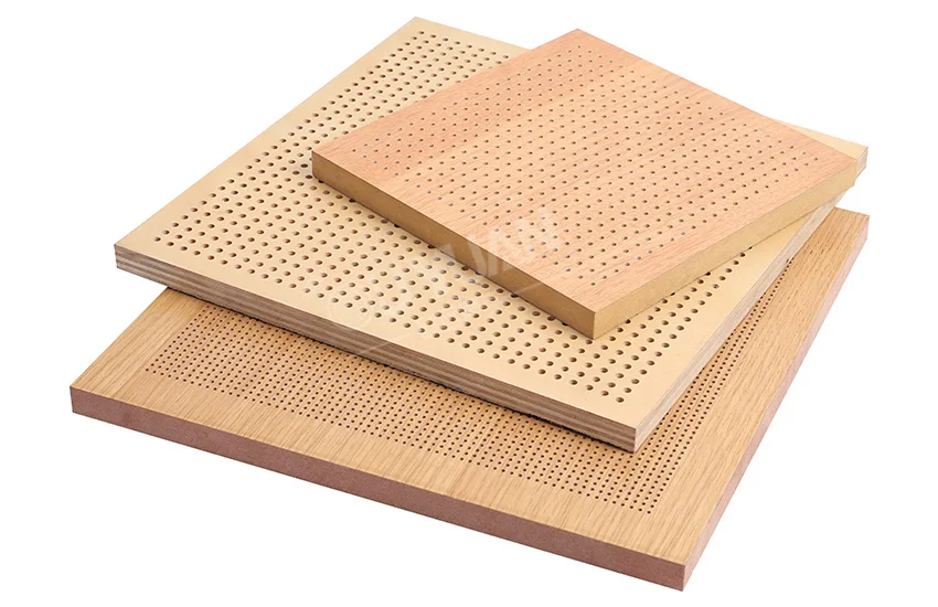 perforated wooden wall panel office building sound absorbing wall panel multi-purpose hall acoustic panel  recording studio