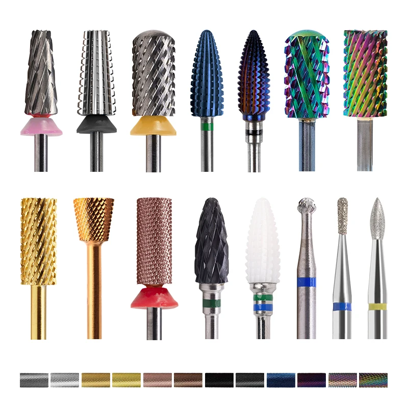 Cross Cut Carbide Drill Bit Nail Set 5 in1 High Quality Wholesale Titanium Tungsten Cuticle Clean Carbide Nails Drill Bit