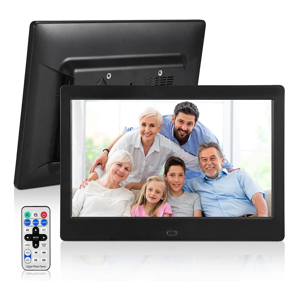 10 Inch Digital Picture Frame with 16G USB Flash Drive, Digital Photo Frame with Remote Control, Share Moments via SD Card & USB