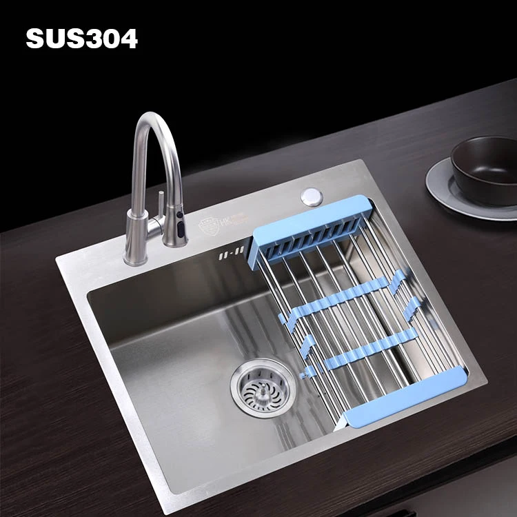 304 Stainless steel handmade single basin 21.65*17.72*8.66inch SUS 304 kitchen sink single 55*45*22cm bowl sink