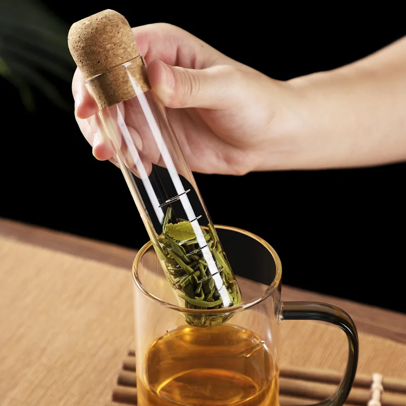 Tea Steeper Tea Infuser Glass Tube Tea Infuser With Cork