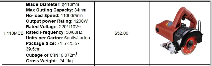 Electric Marble  Cutter Machine DIY OEM Customized Power Plane Color Support Package Blade