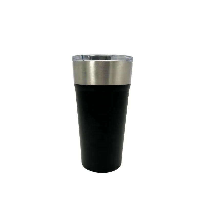 Double wall BPA free stainless steel pint vacuum insulated straw lid beer tumbler bottom with opener
