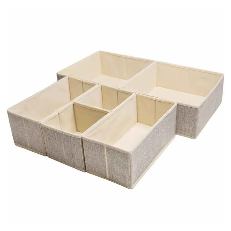 Wholesale Non Woven Six Piece Set No Cover Folding Storage Box Household Clothes Sorting Box