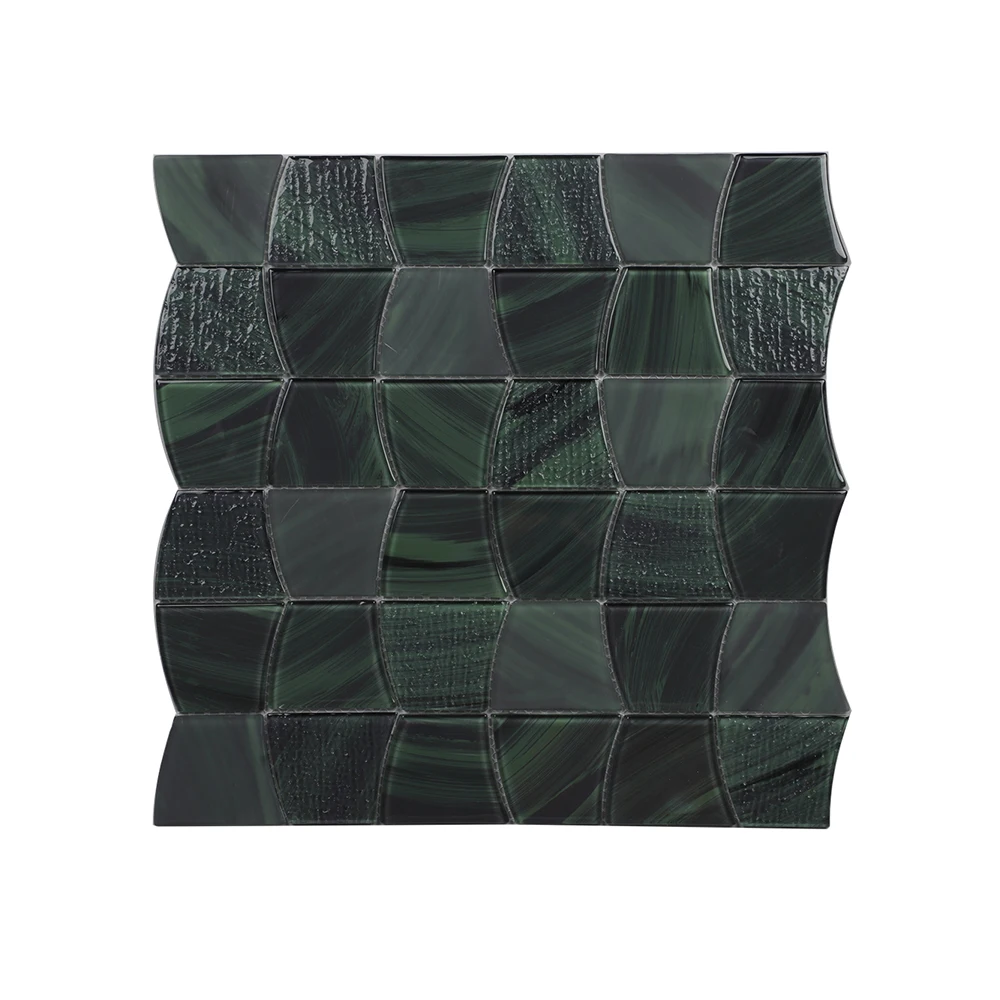 Natural Stone Carrara White Grey Marble Mosaic Hexagon Square Pattern Leaf Design 10mm Crystal Glass Hotel Wall Decor Floor Room