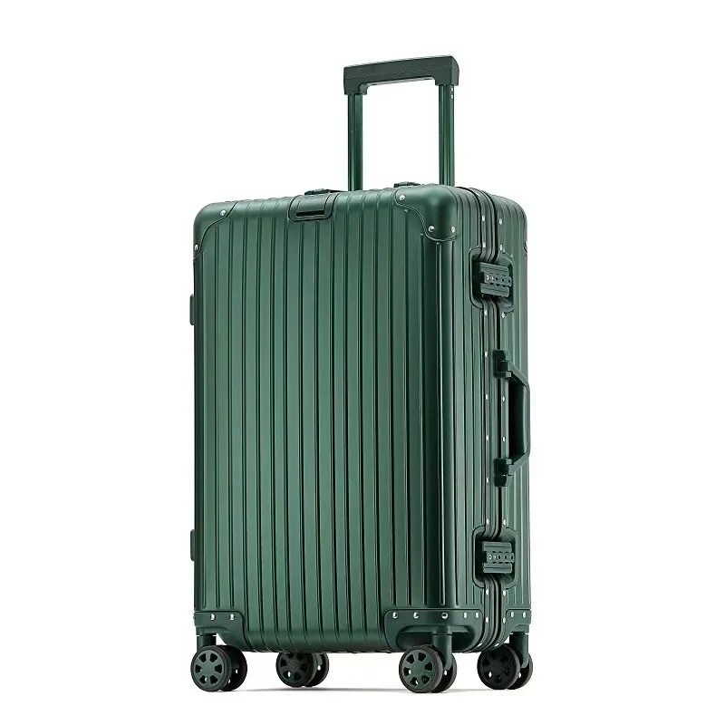 OEM/ODM High Quality 100% all aluminium travel bag metal suitcase travel luggage set  with TSA lock