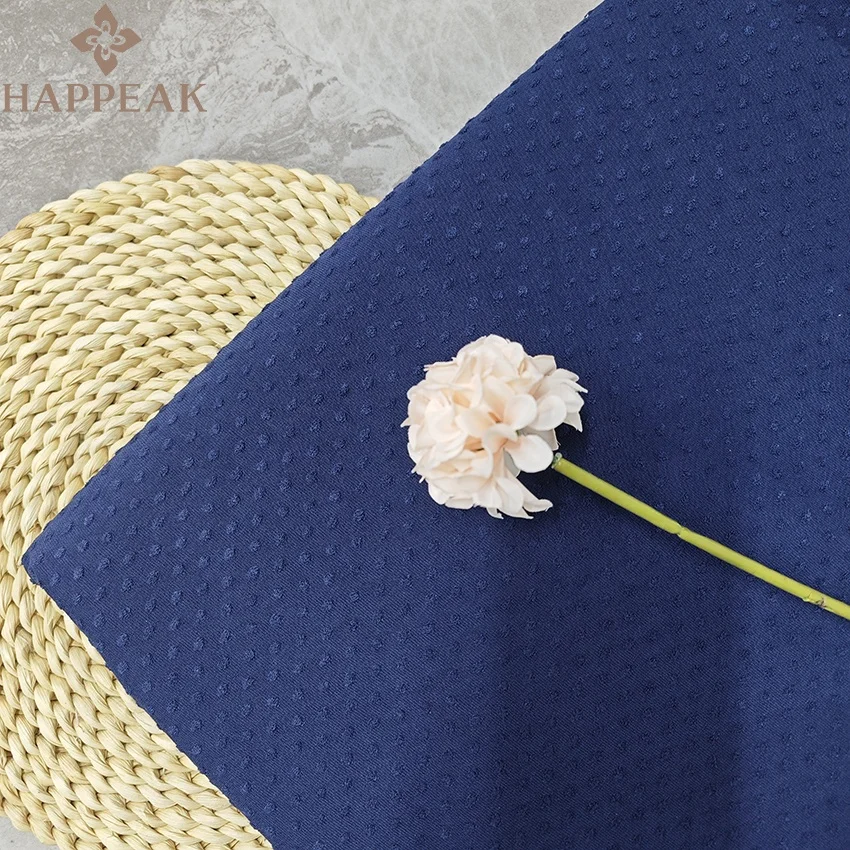 HAPPEAK Soft Polyester Rayon Swiss Dot Knit Fabric Breathable Knitted Swiss Dot Jacquard Fabric For Dress