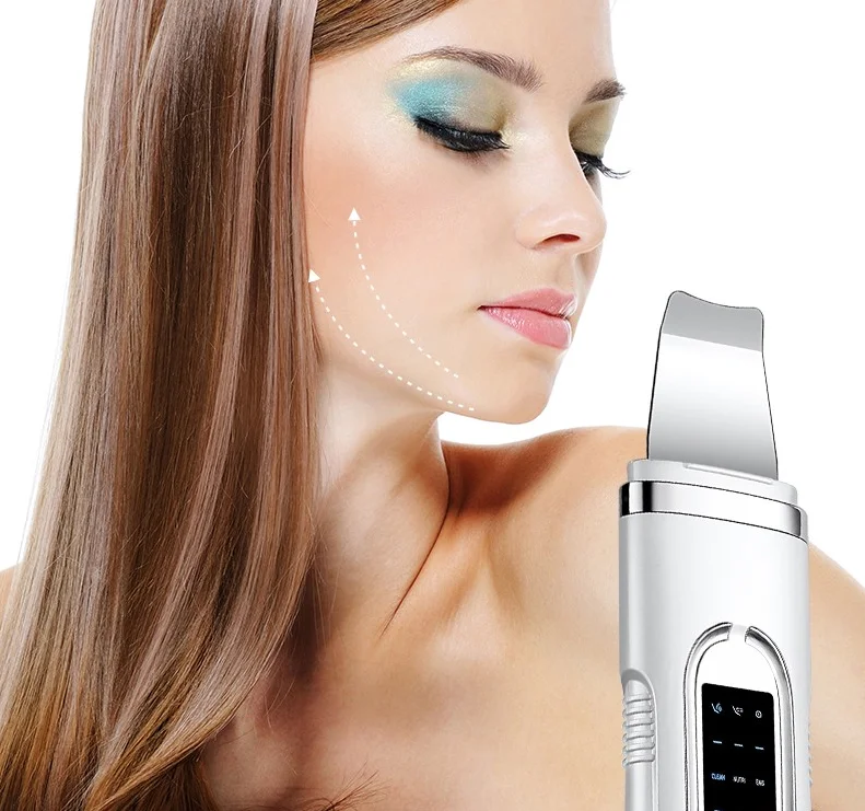 2024 Electric Facial Dead Skin Peeling Professional Blackhead Remover Facial Scraper Sonic Clean Ultrasonic Skin Scrubber
