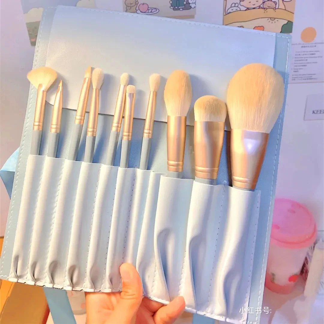 Wholesale custom logo 9pcs 10pcs professional makeup brush set best seller high quality Face foundation brush
