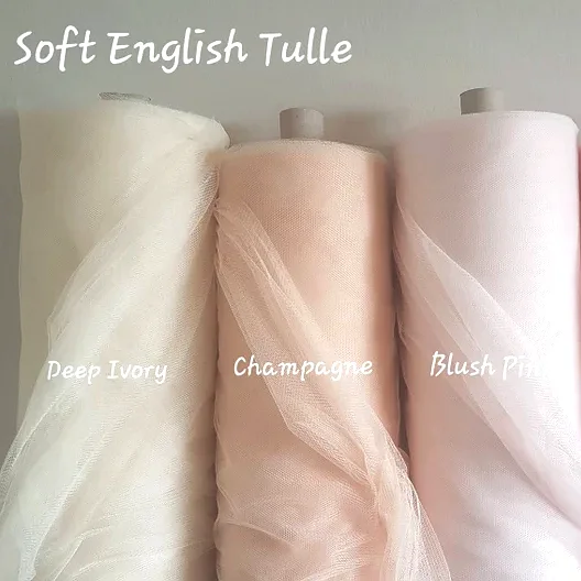 100% 20D Nylon Transparent Knit Net Mesh Soft English Tulle White Wedding Gown Dress Veil Illusion Roll Tulle Bordado Fabric