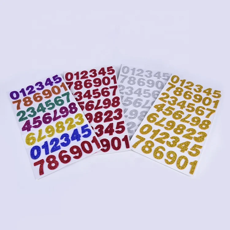 
Art And Craft Glitter Number Stickers Color Eva Foam Number Sticker Sheet Adhesive Glitter Eva Foam In Numbers 