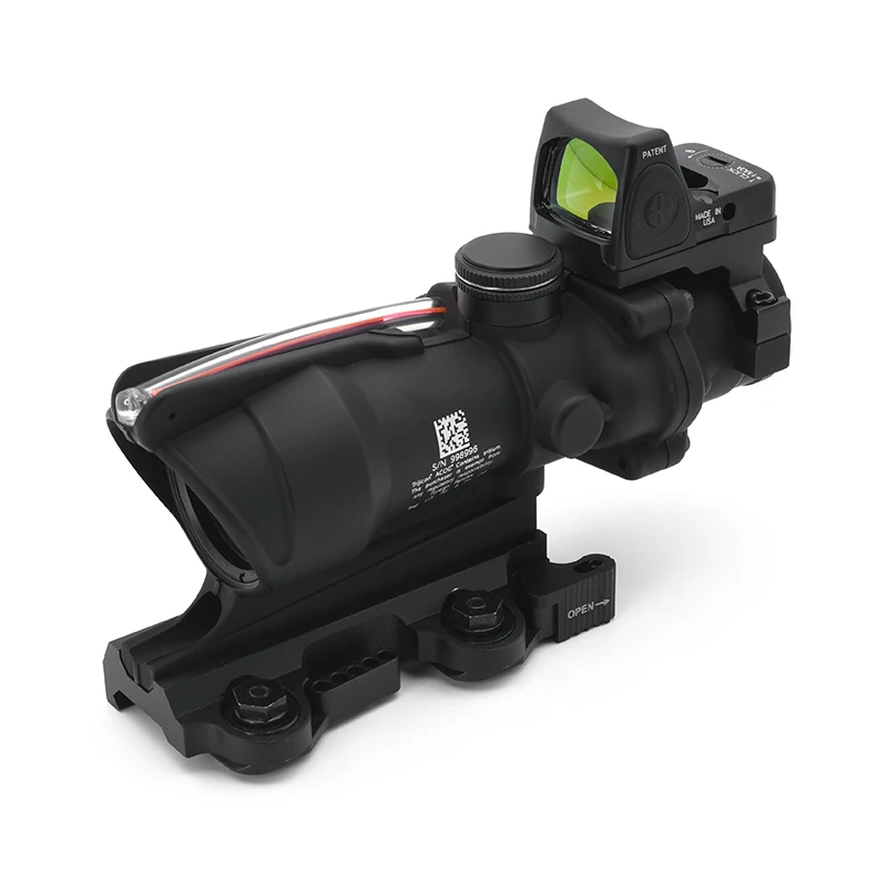 New Tactical Hunting 4X32 TA31 Upgraded Real Fiber Red Dot Scope W/Mini Red Dot Sight Scope with LT100 QD Mount