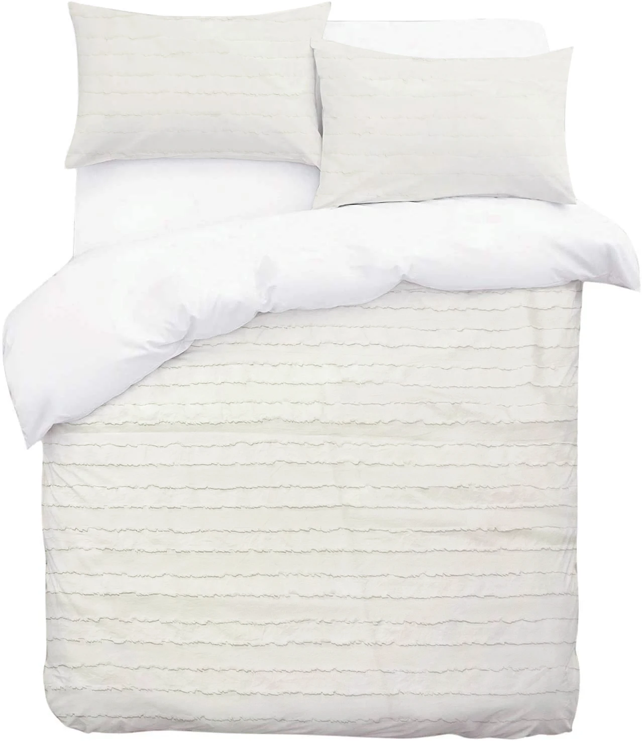 Стеганый и жаккардовый пододеяльник с геометрической текстурой на молнии королевского