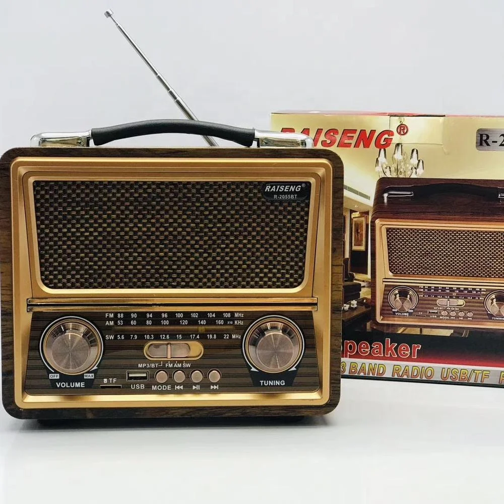  RAISENG R-2055BT FM AM SW 3 диапазона винтажное Ретро Радио перезаряжаемое радио с USB SD TF MP3-плеер