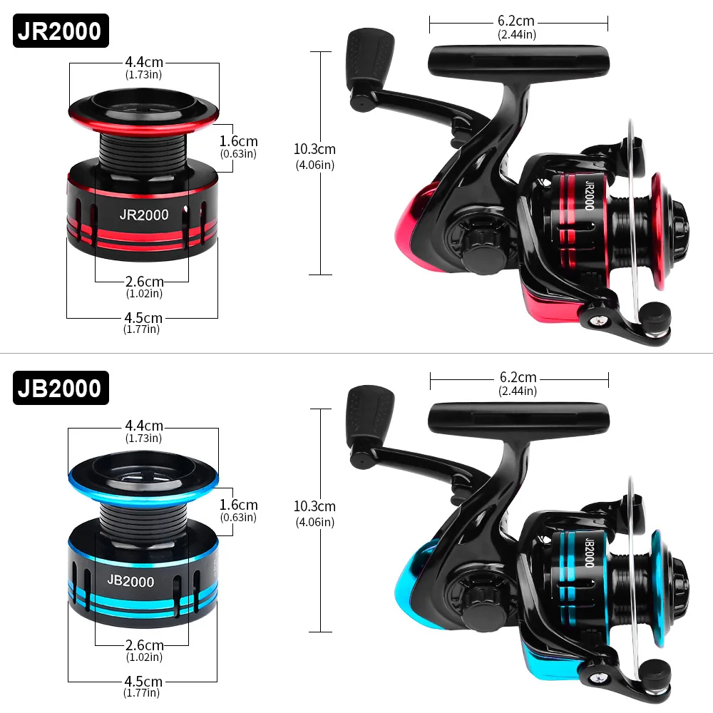 JETSHARK Spinning Reel With nylon line 5.2:1 Ratio Left and Right Hand Ultralight Fishing Line spinning fishing reel