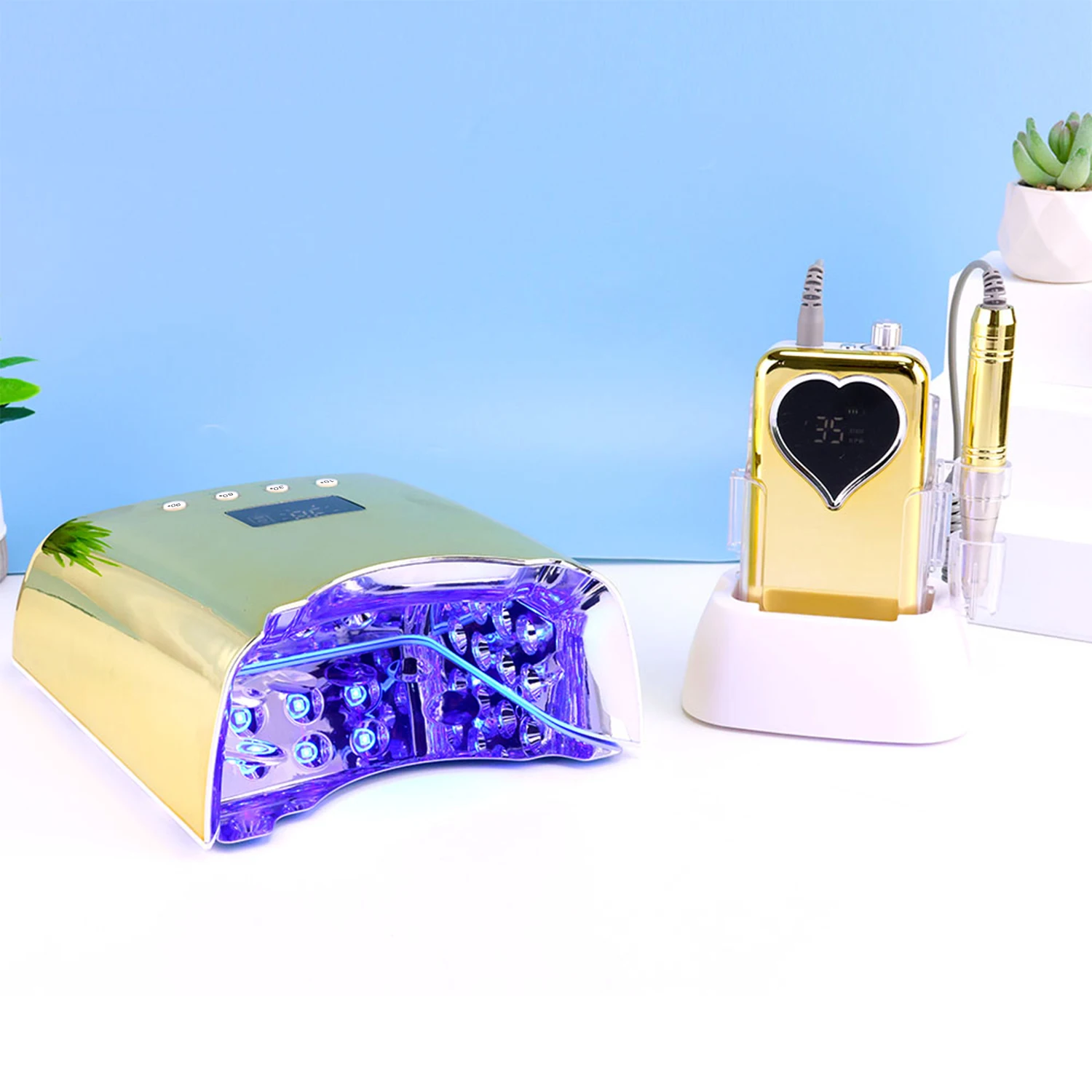 2024 New Arrivals 78w cordless Rechargeable led light nail drying gel nail polish uv led lamp for salon use