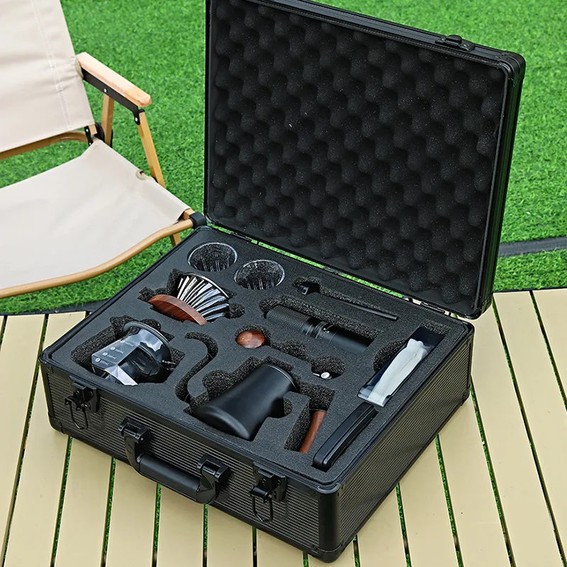 Hand Brewed Coffee Set Coffee Traveling Case Outdoor Portable Hand Crank Bean Mill Gift Set