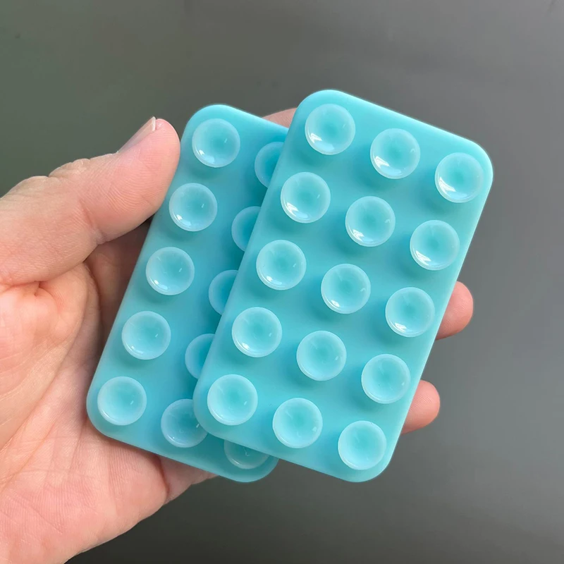 Both Side 15 Silicone Suction Pads Cell Phone Holder Anti Slip Silicone Adhesive Mobile Back Suction Holder