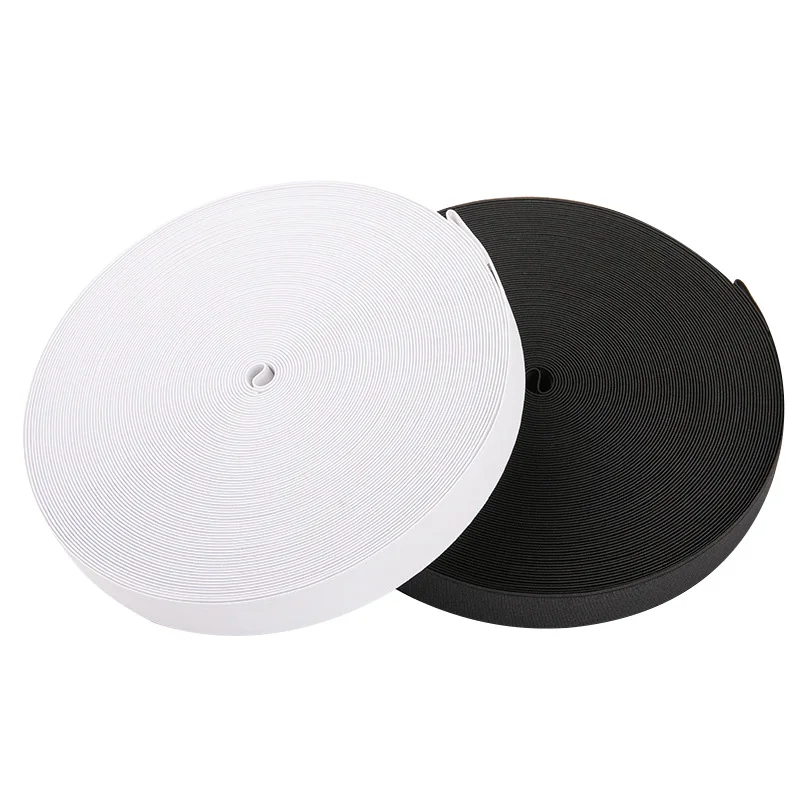 
3mm-5cm Multi Color Wholesale Elastic Rubber Bands Black/White Woven Ribbon Knitted Elastic Rope Flat 