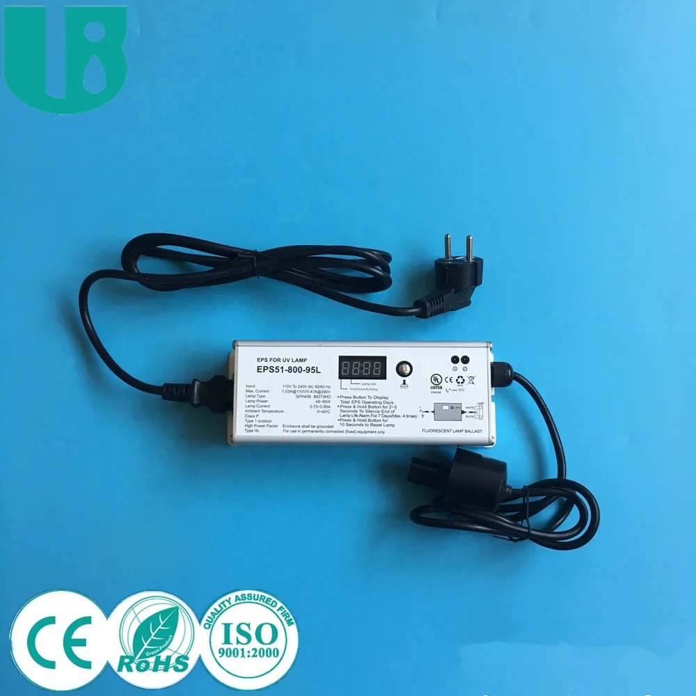 EPS51-800-95L 36W 55w 95w high output uvc lamp Electronic Ballast with countdown timer