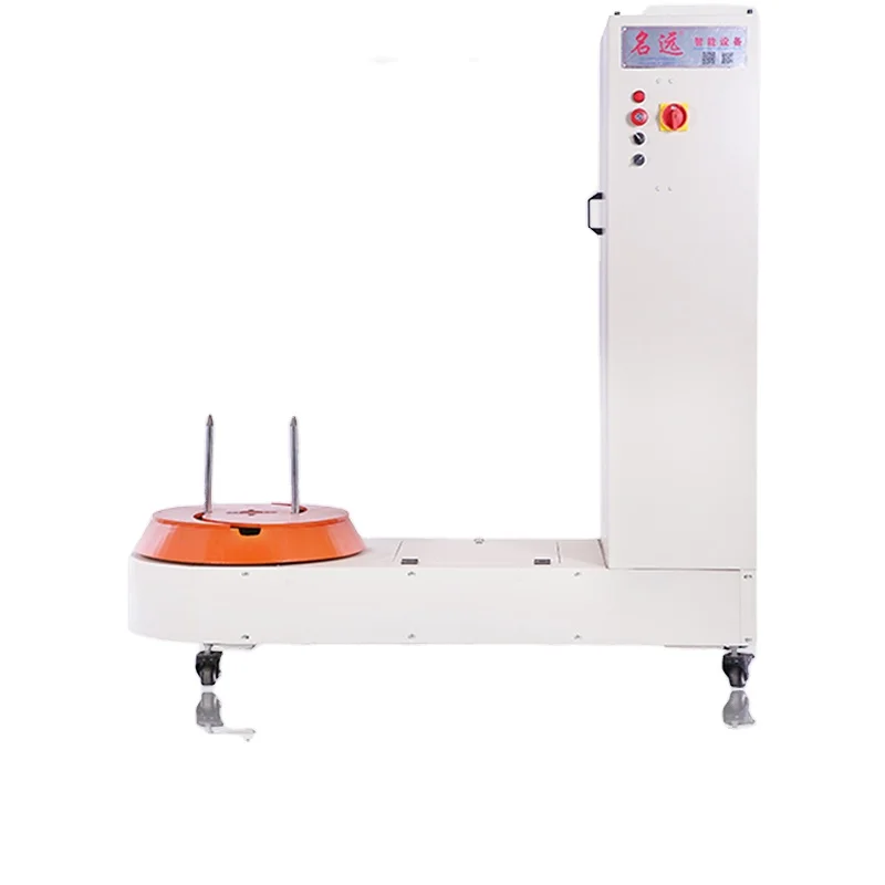 Airport Box Wrapping Machine With Top Pressure Pneumatic Compression Rod Luggage Wrapping Machine