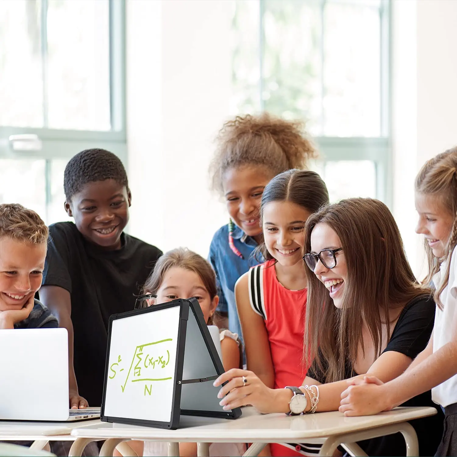 Small Portable Dry Erase White Board 12*16 inches Mini Magnetic Desktop Foldable Whiteboard with Holder for Kids Teacher Office