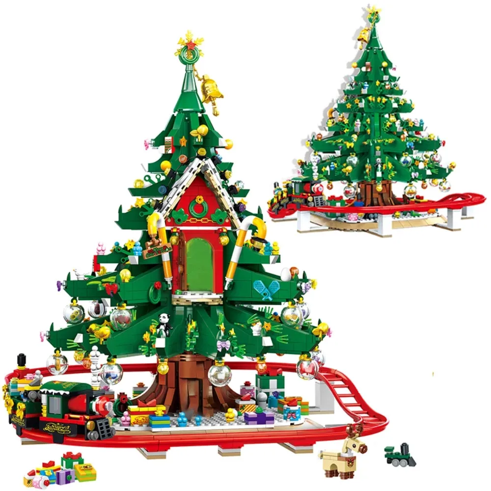 Expert Ideas Christmas Tree House Street View Moc Bricks Modular House Model Building Blocks Santa Gifts