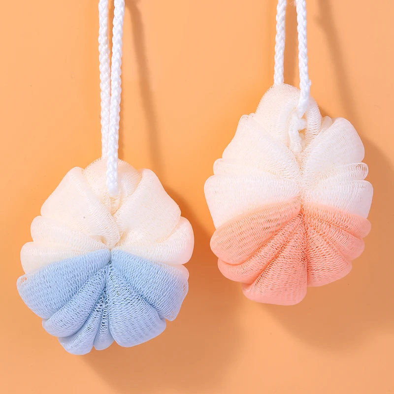 LMLTOP New Color Combination Bathing Products Hot Sale Colorful Flexible Pe Mesh Balls Shower Brush Bath Bomb Bath Ball C065