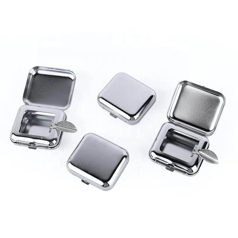 Portable Outdoors Square Cigarette Ashtray Smoking Accessories Car Ashtray Pocket Tin Metal Ashtray for Office and Home