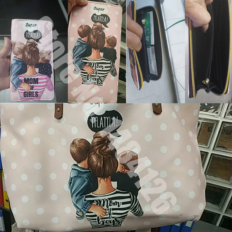 Super Mom Purse & Wallet 2pcs/set Brand Designer Handbag Bags for Women Summer Beach Tote Bags mother day gift