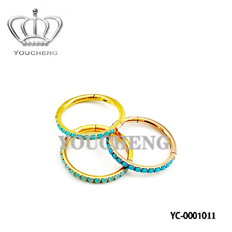 2021 New Arrival Surgical Steel Septum Clicker Hinged Segment Nose Ring