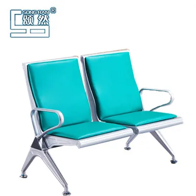 Bus station waiting area chair hospital airport with PVC leather  5-seater waiting chair