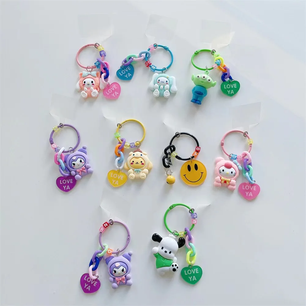 New candy-colored bracelet pendant acrylic beaded mobile phone case pendant color love doll mobile phone lanyard