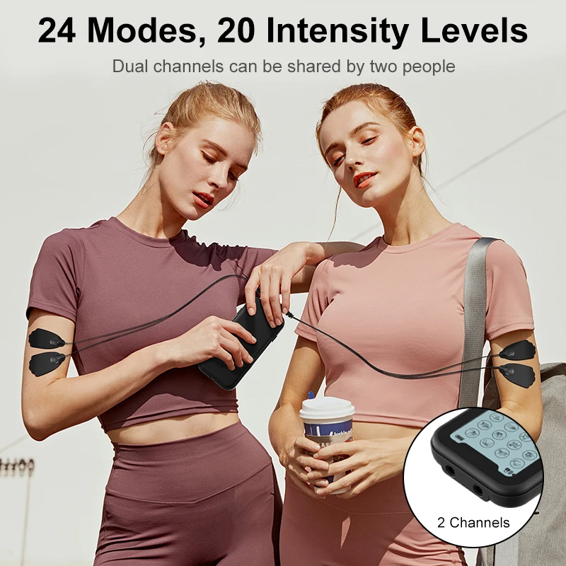 Advanced Physical Therapy Device 2-in-1 TENS EMS Device for Muscle Recovery and Pain Relief with Electric Pulse Therapy