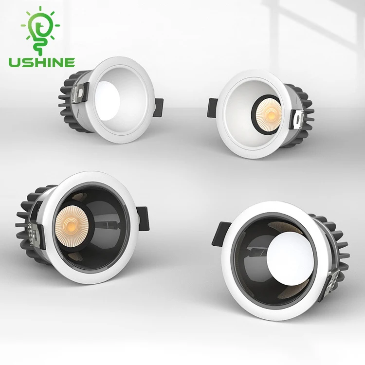 Ushine Good Price Anti Glare Commercial Down Light Aluminum Ceiling Recessed COB LED Downlight