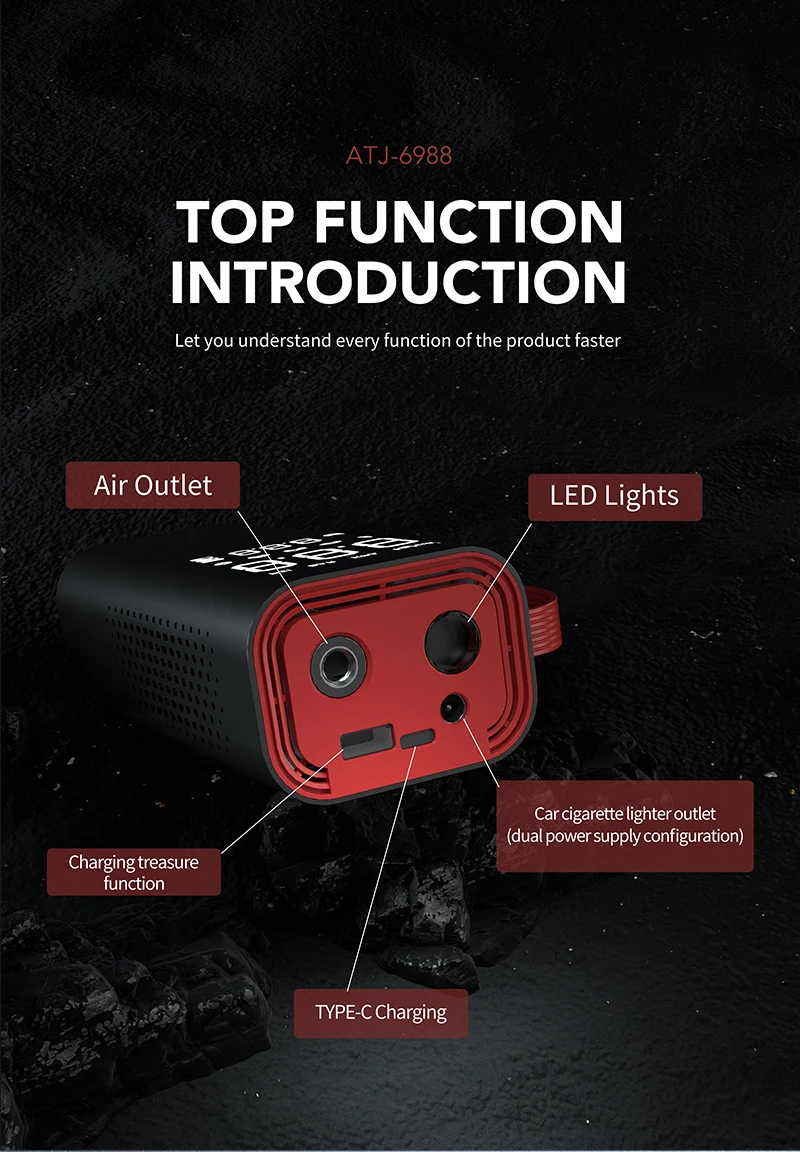 The source factory can customize 21 cylinder portable outdoor electric digital wireless pneumatic tires with lights