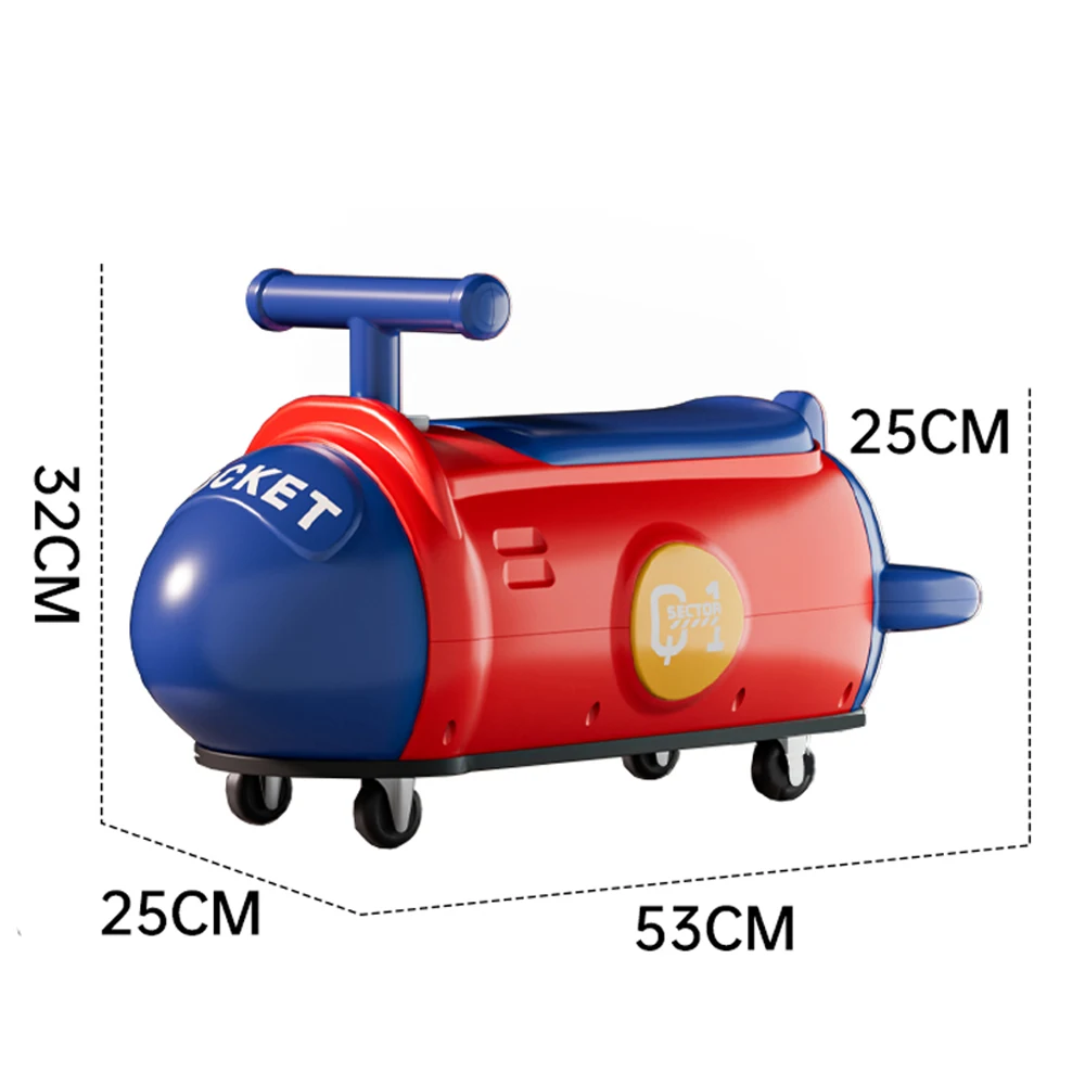 Wholesale New design Rocket Scooter baby twist car swing car with music for children