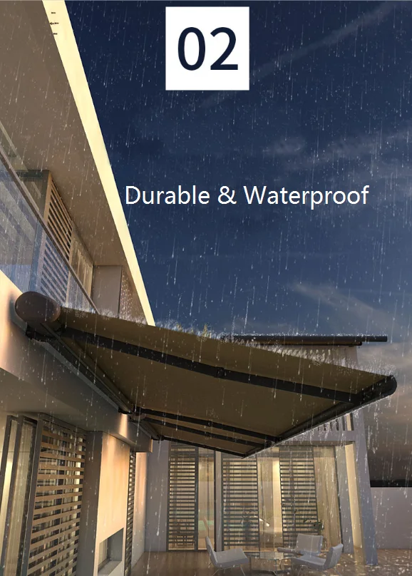 Dark Power Coated Wholesale Balcony Electric Full Cassete Outdoor Retractable Awning with LOGO Printing