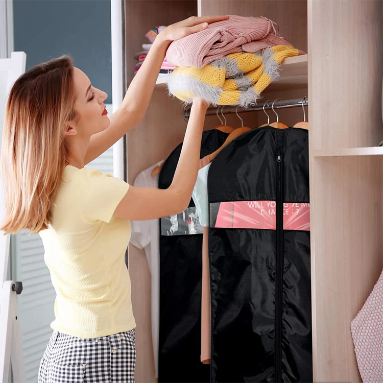 Cheap polyester oxford fabric washable foldable travel clothing bag with zipper